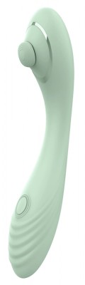 Stimulator Bendable Dual Tapping Vibe, Silicon, USB, Verde, 23 cm foto