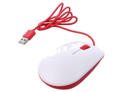 Mouse optic USB alb și roșu foto