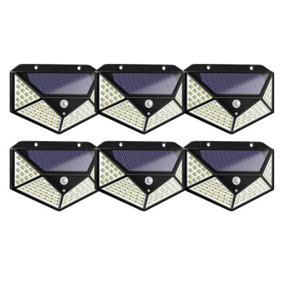 Set 6 Lampi Solare 100 LED, Senzor de Lumina si de Miscare, Buton de ON/OFF si de Setare a Intensitatii Luminii, Incarcare Solara, Indicator Protectie foto