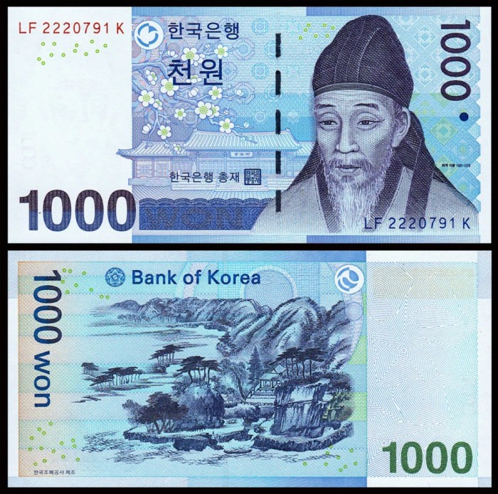 COREEA DE SUD █ bancnota █ 1000 Won █ 2007 █ P-54 █ UNC █ necirculata