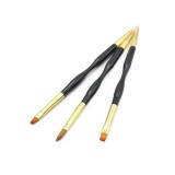 Set de pensule pentru gel Global Fashion, cu două capete, 3 bucăți