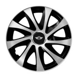 Cumpara ieftin Set 4 capace roti Drift exrta silver&amp;black R15 Compatibil Cu Mini