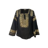 Bluza dama tip ie R 25, Dacali, marime XL, negru/auriu metalizat