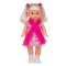 Papusa blonda, cu codite si fundite, canta romaneste, inaltime 35 cm, 3 ani+