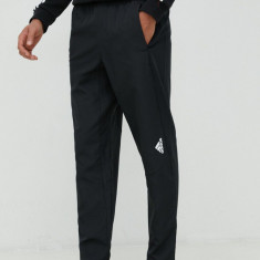 adidas Performance pantaloni de antrenament Designed For Movement barbati, culoarea negru, neted