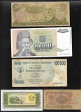 Set 5 bancnote de prin lume adunate (cele din imagini) #328