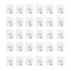 Set 30 carlige adezive transparente, rezistente, multifunctionale, plastic, metal