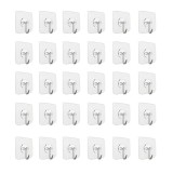 Cumpara ieftin Set 30 carlige adezive transparente, rezistente, multifunctionale, plastic, metal
