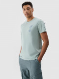 Tricou regular cu imprimeu pentru bărbați - mentă, 4F Sportswear