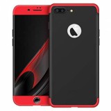 Husa 360 MyStyle iPhone 6/6S Neagra cu Rosu, Protectie Completa, Anti-soc, Anti-zgarieturi, Design Slim