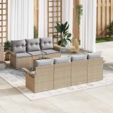 Cumpara ieftin Set de canapele pentru grădină cu pernă 8 pcs Bej, Gri deschis