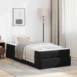 vidaXL Cadru de pat cu saltea Negru 80 x 200 cm Piele artificială