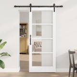 vidaXL Ușă glisantă ORKDAL Alb 83 x 202 cm Lemn masiv de pin și sticlă 3331942