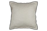 Perna Decorativa Aline 40x40cm, Culoare Bej, Cu Paspoal Negru, 81% Bumbac 19% In