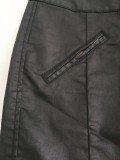 Fustă neagră din stofă rock, scurtă, marca Oliver, mărimea 32, cu doua buzunare false