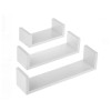 Set 3 rafturi din lemn MDF, instalare usoara si suporturi ascunse, Alb, General