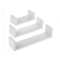 Set 3 rafturi din lemn MDF, instalare usoara si suporturi ascunse, Alb