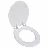 Capac WC cu &icirc;nchidere silențioasă alb MDF design simplu