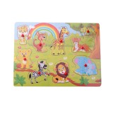 Puzzle pentru copii cu animale salbatice 9 piese