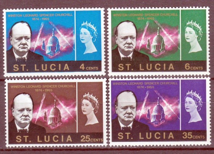DB1 Santa Lucia 1966 Churchill 4 v. MNH