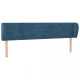 Cumpara ieftin Tablie pat cu aripioare albastru inchis 183x23x78/88 cm catifea