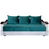 Canapea Extensibila Dana, 220x100x75 Cm, Velvet Verde, Crem