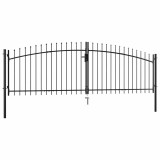vidaXL Poartă de gard cu uși duble, cu v&acirc;rfuri de suliță, 400 x 175 cm