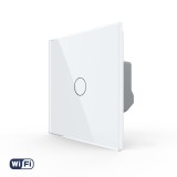 Intrerupator Wi‑Fi simplu cu touch Livolo, alb, seria noua