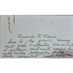 CARTE DE VIZITA CONSTANTIN V. VIDRASCU