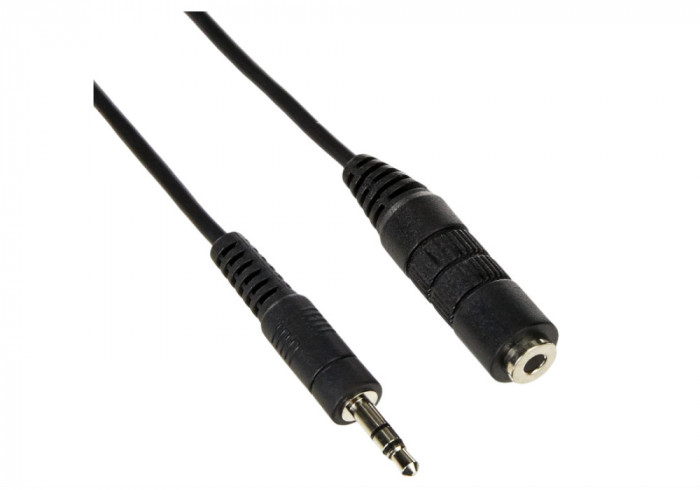 Cablu audio Digitus AK-510200 - 015-S, 3,5 mm, masculin feminin, 1.5m, negru - NOU