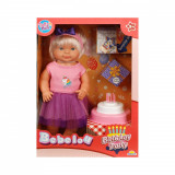 Set papusa Bebelou cu fusta violet, Dollz n More, 40 cm