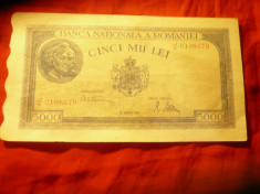 Bancnota 5000 lei 20 martie 1945 cal. F.Buna foto