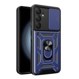 Husa pentru samsung galaxy a55 5g, slide si snap, magnetic ring, blue