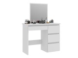 Masa de toaleta Beta cu oglinda si 4 sertare, alb, 94x43x130 cm