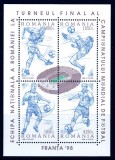✅ RO 1998 LP 1455 &quot;CM fotbal Franta&quot; , colita 310 , MNH