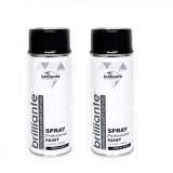 Vopsea Spray Brilliante Negru Lucios RAL 9005, 400ml, Set 2 buc