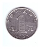 Moneda China 1 yuan 2005, stare buna, curata