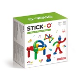 Joc de construit cu magneti Stick-O - Set de baza cu 20 piese, Clics toys