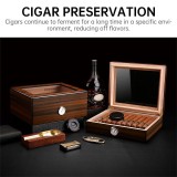 Cumpara ieftin Cutie pentru trabucuri CIGARLOONG, cedru natural, higrometru si umidificator incluse, capacitate 20-25 trabucuri