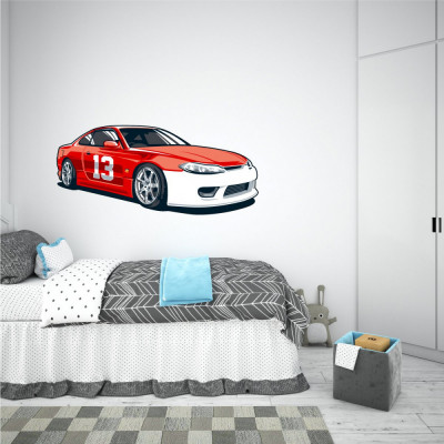 Sticker Decorativ - Red racing car foto