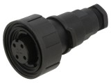 Conector circular BULGIN PXV0748/S mufă mamă 4 pini 10A 277V IP68/IP69K 6-8mm