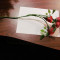 CY - Fir plastic cu 3 flori (2 boboci) / trandafir sau mac / perioada comunista