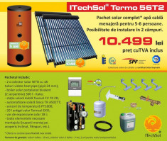 Pachet solar (kit) complet apa calda menajera pentru 5-6 persoane (ITechSol?... foto