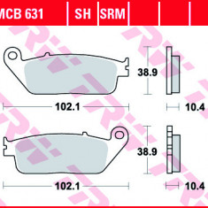 Set placute frana fata TRW MCB631 - Yamaha VP 125 X-City - YP 125 R X-Max - VP 250 X-City - YP 250 R X-Max - YP 400 R X-Max