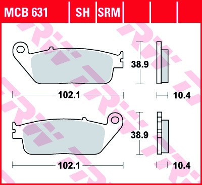 Set placute frana fata TRW MCB631 - Yamaha VP 125 X-City - YP 125 R X-Max - VP 250 X-City - YP 250 R X-Max - YP 400 R X-Max foto