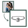 Bratara personalizata snur cu fotografie si banut din argint 925