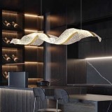 Lustra LED suspendata in valuri, 88W, telecomanda inclusa, lumina calda/neutra/rece, lungime 105CM