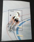 St. Vincent Grenadines 1988 &ndash; Coliță filatelică Jocurile Olimpice Seul &ndash; Ciclism pe pistă &ndash; Ștampilată-A40