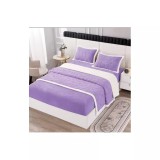 Cumpara ieftin Lenjerie cu Blanita, 4 Piese, cu Elastic Pentru Pat Dublu, Mov - PUC106