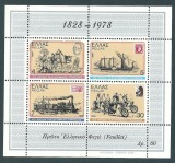 Grecia 1978 - Aniversare posta in Grecia vapor, tren, bloc neuzat